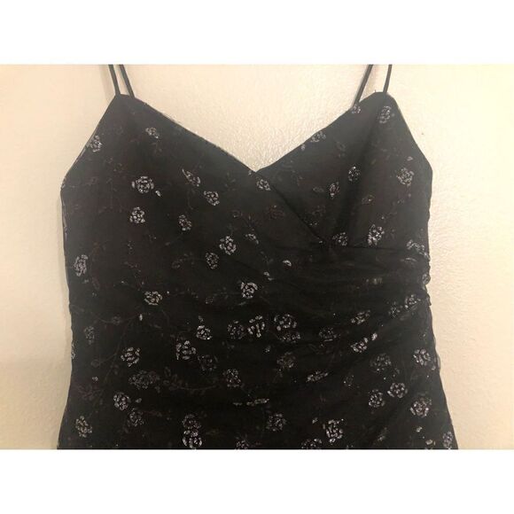 5/$25 SALE Onyx Nite Metallic Formal Prom Spaghetti Strap Mini Black Dress 14 - Picture 5 of 15